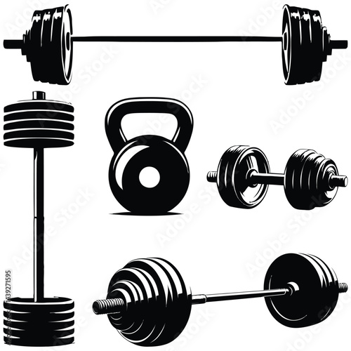 set of dumbbells