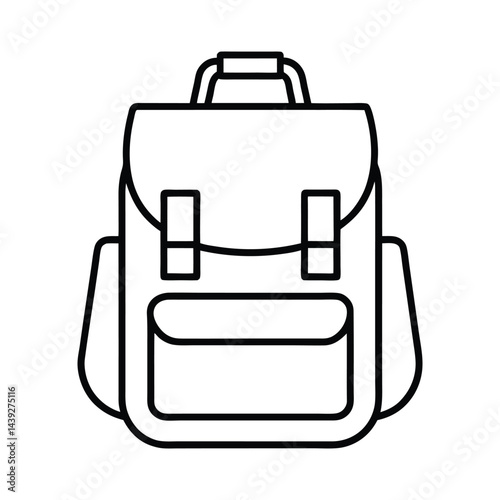 Simple Line Art Illustration of a Backpack