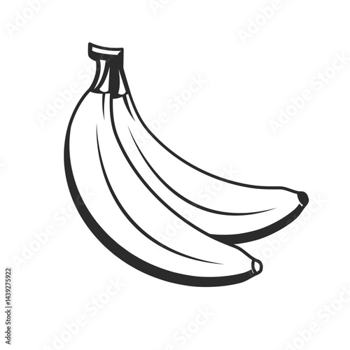 black line banana vector icon element design template