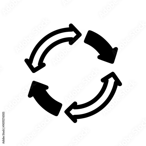 Circular arrows icon representing recycling process  