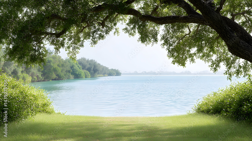 Ultra-realistic 4K photograph of a lush green lawn with dew drops on the leaves.