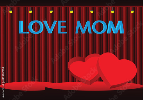 Red theme display background love mom 