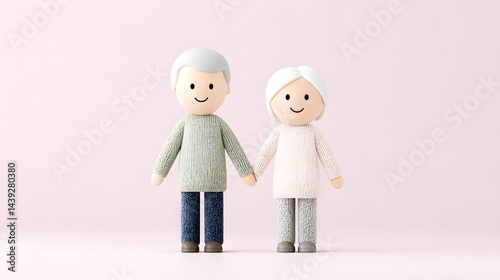 Obraz na płótnie 3D vector illustration of a middle-aged adult gently holding a cup, evoking calmness and warmth.
w salonie