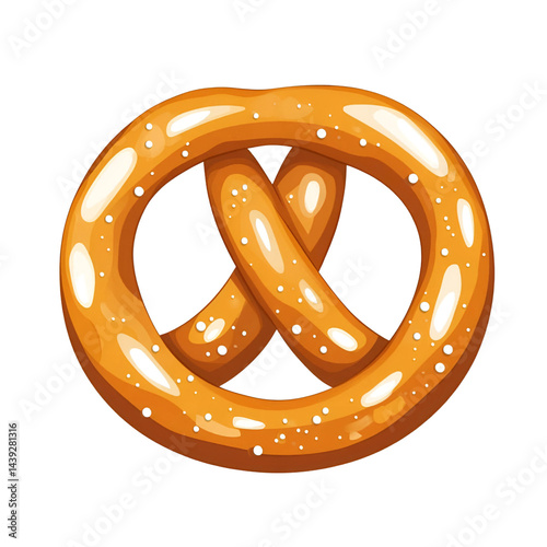 Golden brown pretzel close up