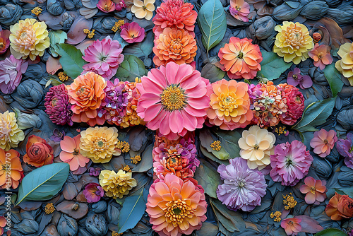 floral cross mandala