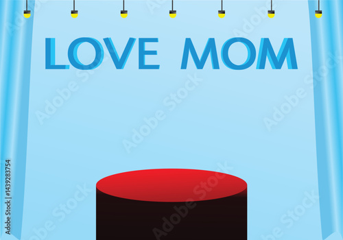 Blue theme display background love mom