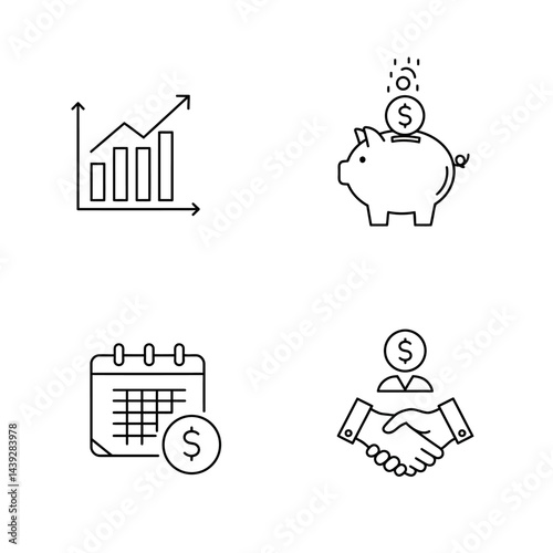 Financial Growth Icons Investment, Savings, Budget & Deals