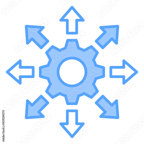 Decision Support System Blue Icon