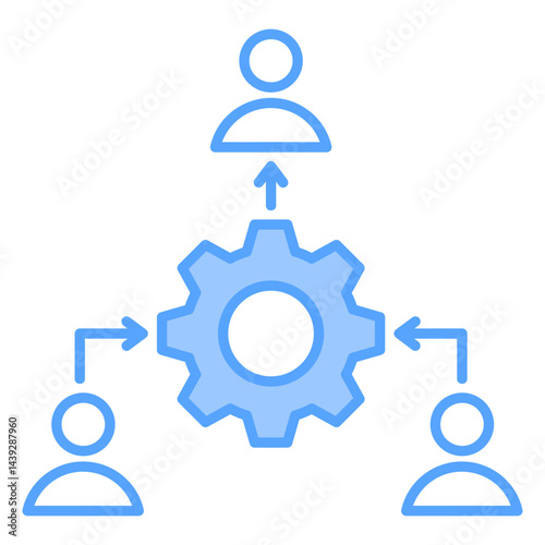 Lean Management Blue Icon