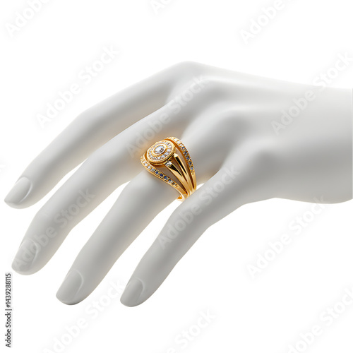 Elegant Gold Ring with Intricate Design photo