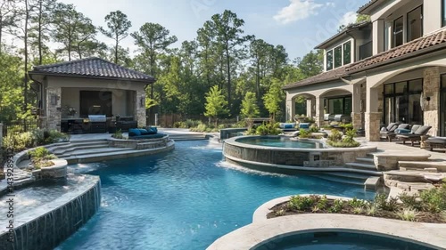 Luxury Backyard Oasis:  Resort-Style Pool, Spa, and Outdoor Kitchen