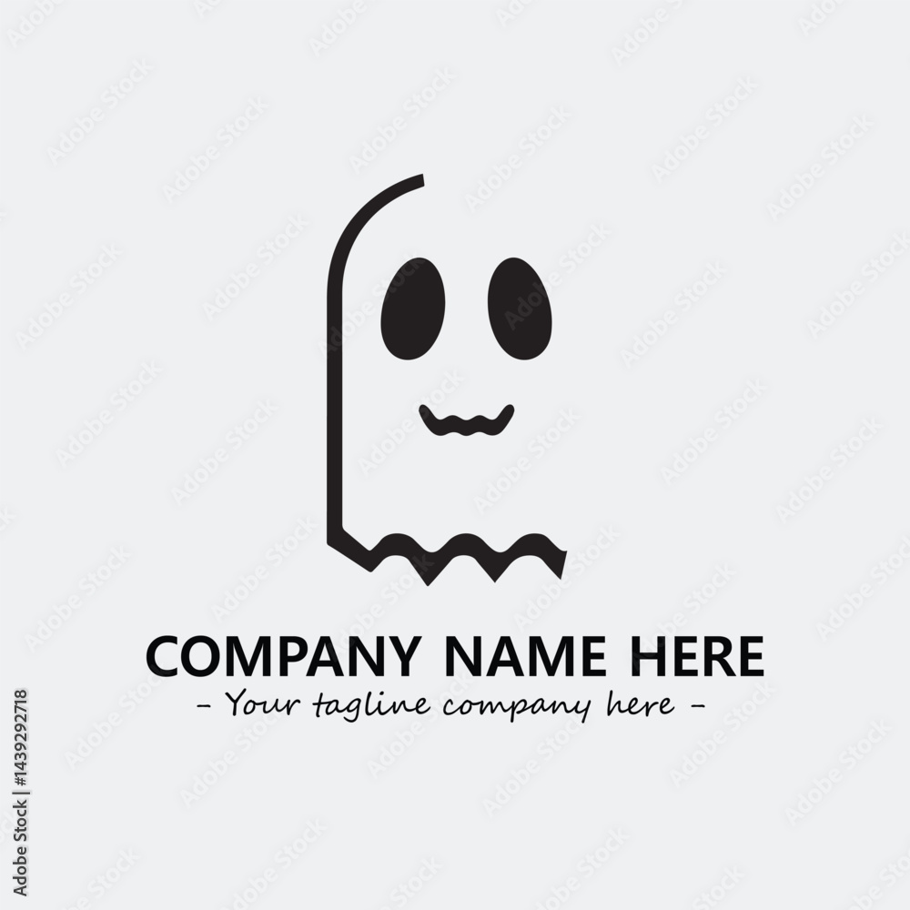 Ghost face icon illustration black and white vector image
