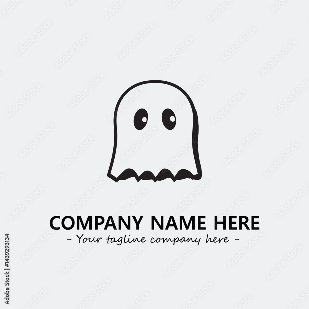 Ghost face icon illustration black and white vector image Ghost face icon illustration black and white vector image