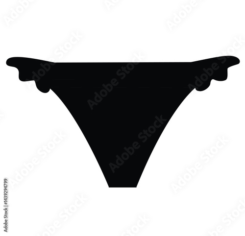Cute cartoon hand drawn vector Women's panties silhouette.