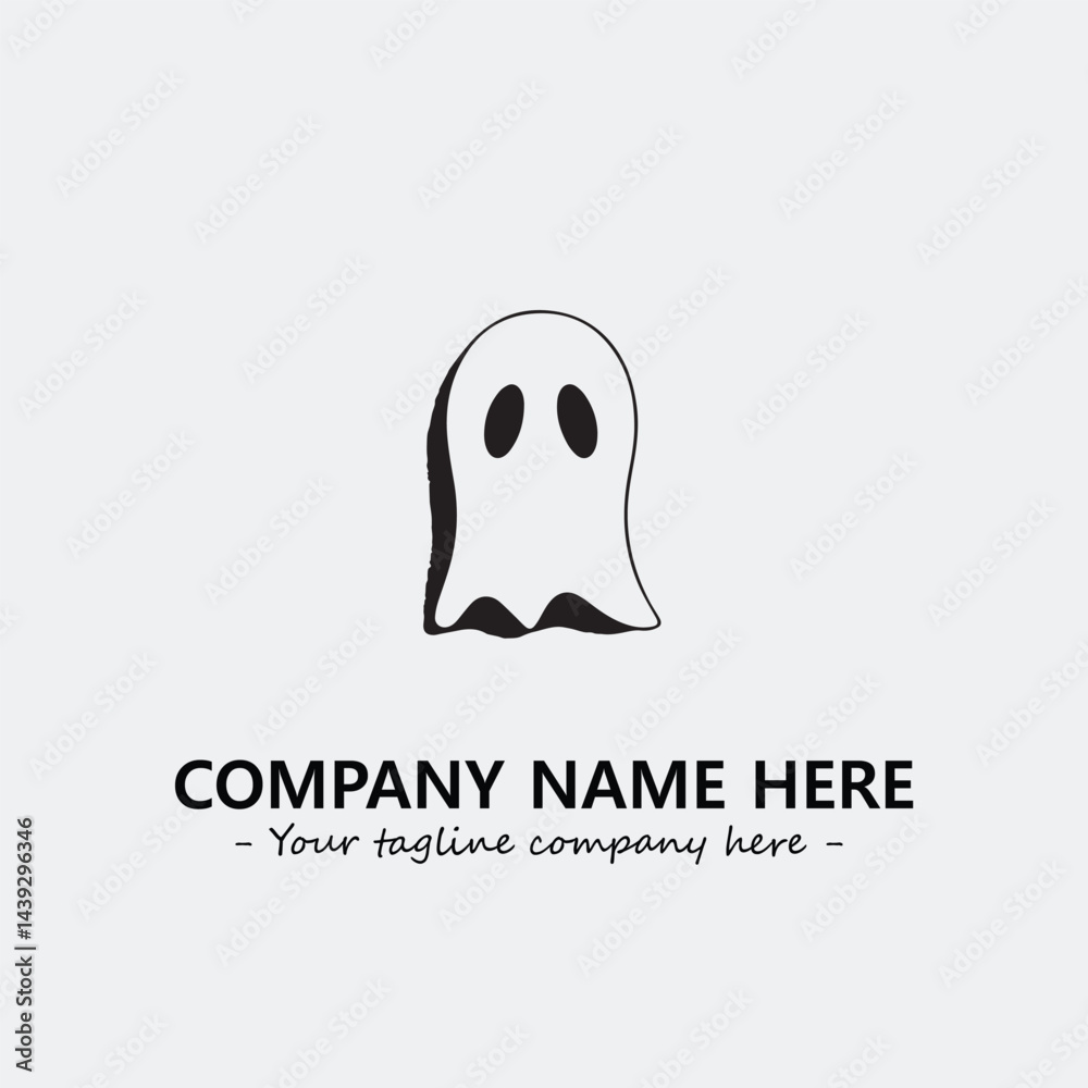 Ghost face icon illustration black and white vector image Ghost face icon illustration black and white vector image