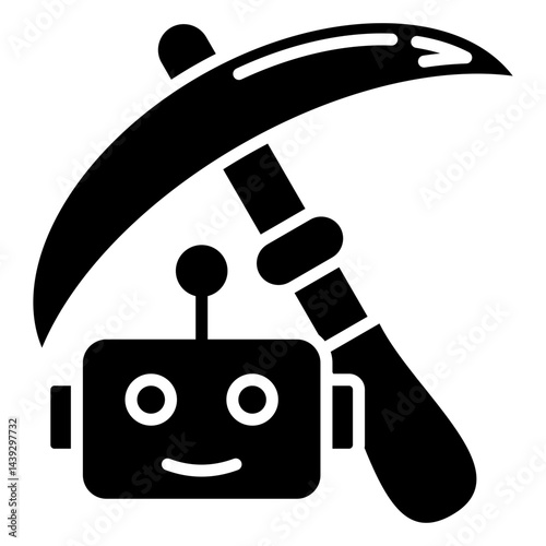 Mining Bot Icon For Design Elements