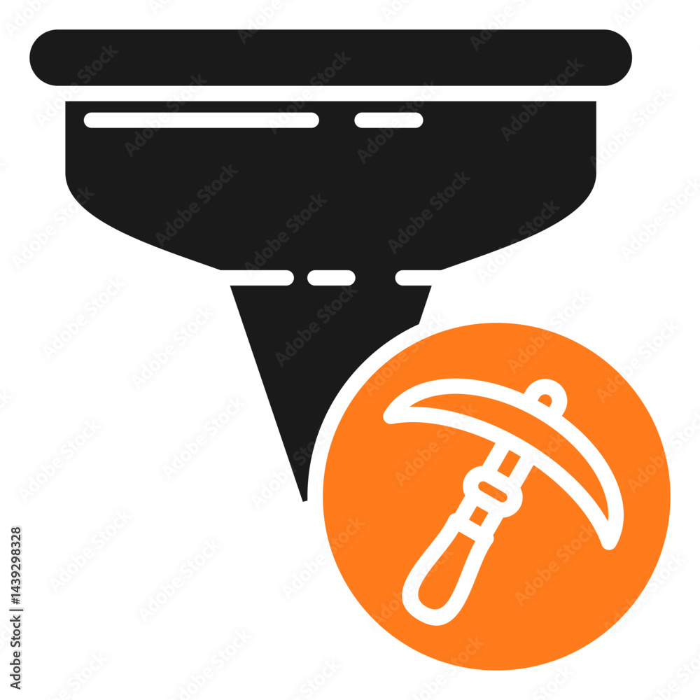 Obraz premium Mining Funnel Icon For Design Elements