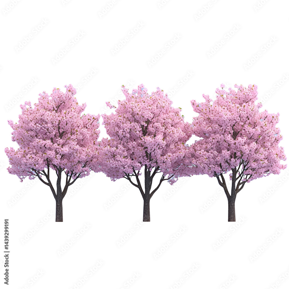 Fototapeta premium Three light pink flower clusters against dark background