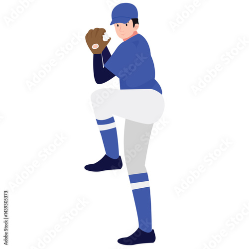 Baseball Player Pitching Pose