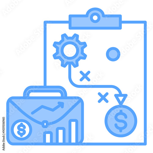 Business Strategy Blue Icon