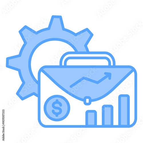 Business Performance Blue Icon