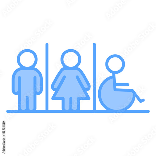 Public Restroom Blue Icon