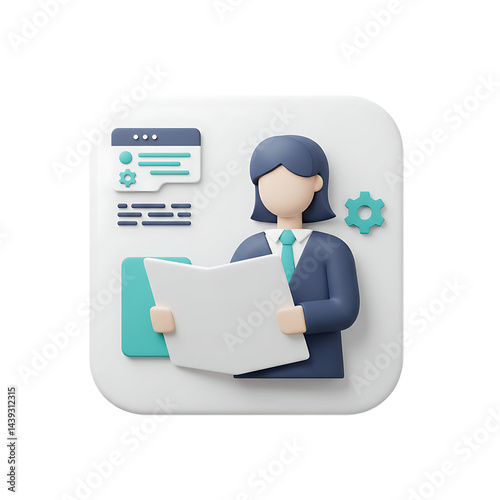 Businesswoman reviewing project plan