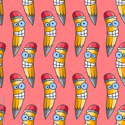 Seamless cartoon-style pencil background