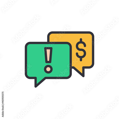 Bribery alert colored icons, minimalist vector illustration ,simple transparent graphic element .Isolated on white background