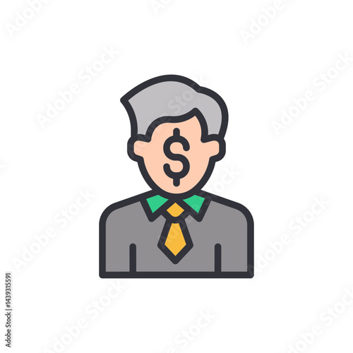 Corruptor colored icons, minimalist vector illustration ,simple transparent graphic element .Isolated on white background