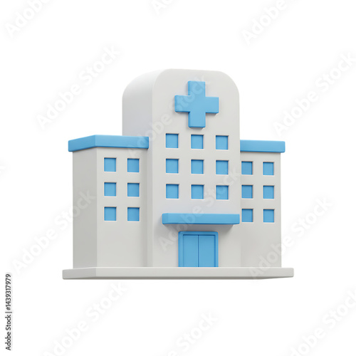 Modern Hospital Building Illustration