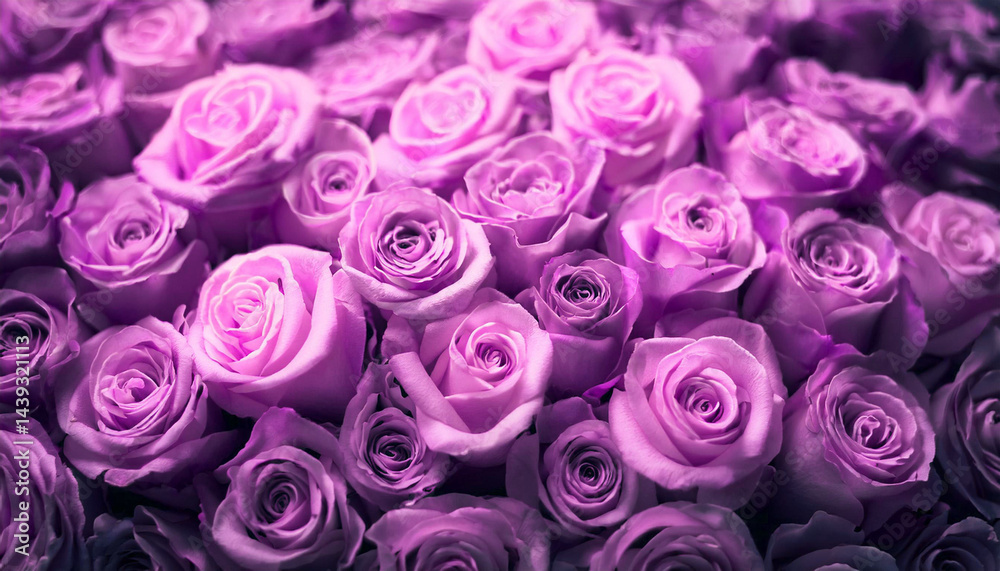 Fototapeta premium 可憐な紫色の薔薇の花束
