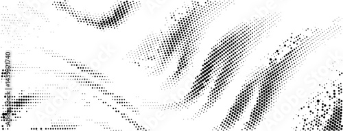 Abstract wave halftone pattern. Black and white vector illustration	
