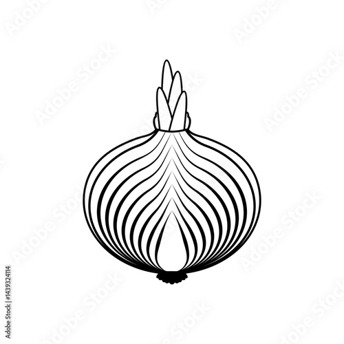 Onion icon. Onion slice isolated. Vegetable symbol
