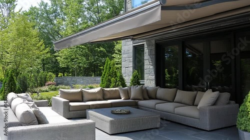 Luxury Outdoor Patio Furniture with Retractable Awning