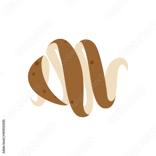 Peeling potatoes isolated. Potatos peelings. Vector illustration