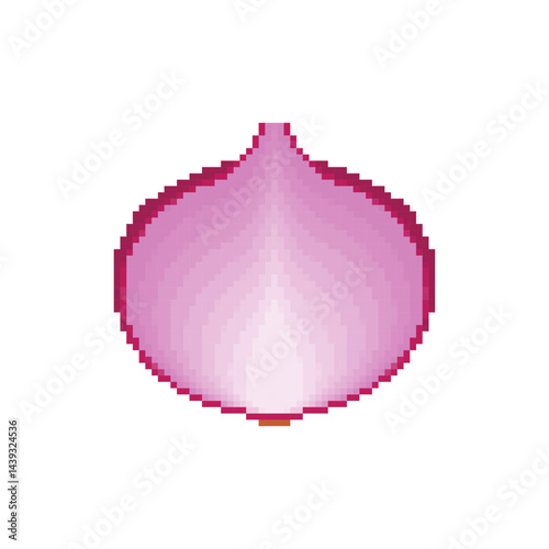 Red Onion bulb sign icon. Onion slice isolated. Vegetable symbol