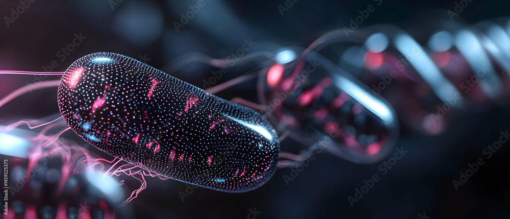 Abstract Microscopic Bacterial Structures Abstract Microscopic Bacterial Structures
