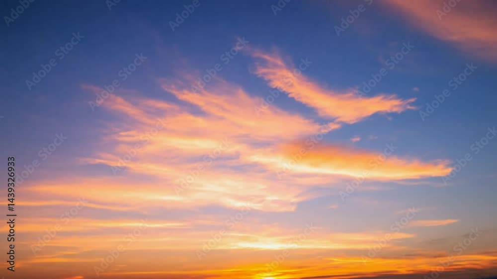 Watching Clouds at Sunset Sky with Colorful Gradient Watching Clouds at Sunset Sky with Colorful Gradient