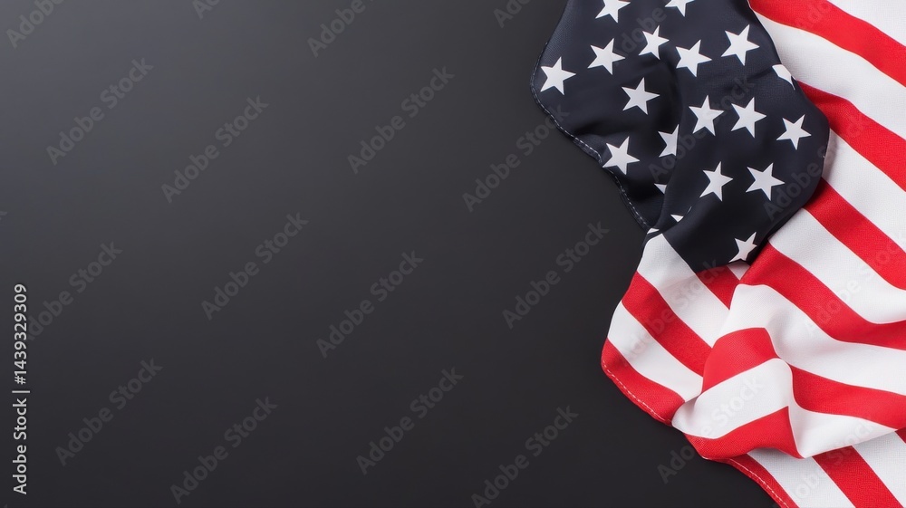 Obraz premium American Flag on Dark Background American flag USA patriotism stars and stripes red white and blue
