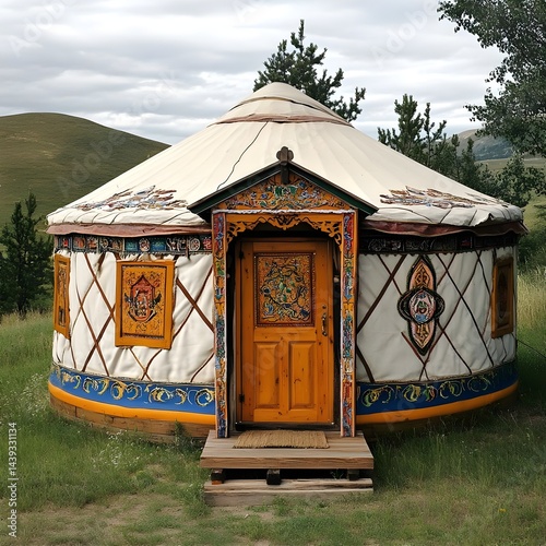 Traditional mongolian yurt experience mongolia cultural heritage scenic landscape outdoor nomadic lifestyle photo
