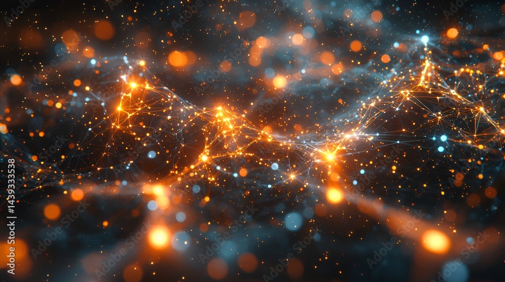 Fototapeta premium Abstract glowing network connection. (2)