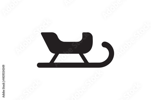 simple and unobtrusive Snow Sledge vector silhouette illustration isolated in white background