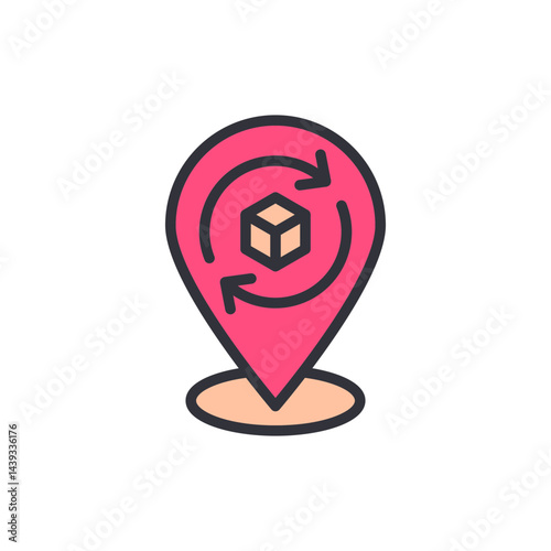 Free Download Delivery location colored icons, minimalist vector illustration ,simple transparent graphic element .Isolated on white background - GFXLoad