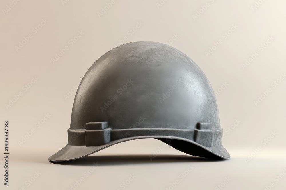 Fototapeta premium Gray safety helmet positioned against a neutral backdrop.