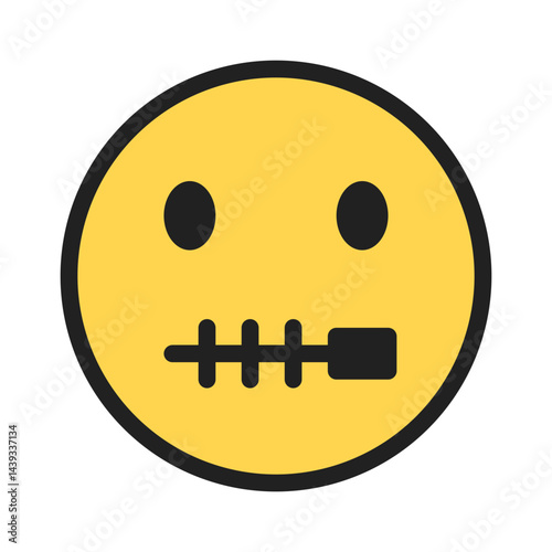 Zipped mouth silent face icon