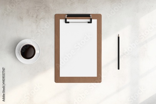 Obraz na płótnie Modern workspace with copy space on white color background. Top view with copy space. Flat lay style. Minimal blank mockup. w salonie