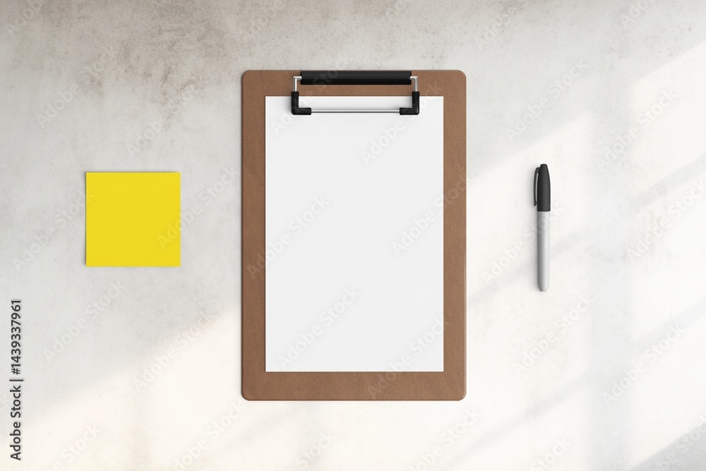 Modern workspace with copy space on white color background. Top view with copy space. Flat lay style. Minimal blank mockup.