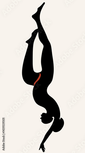 Minimalist Gymnast Silhouette Vector for Sports and Fitness Design