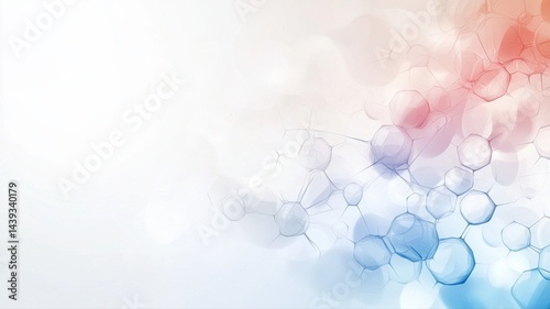 Abstract Molecule Structure Background with Red and Blue Tones molecule abstract background science